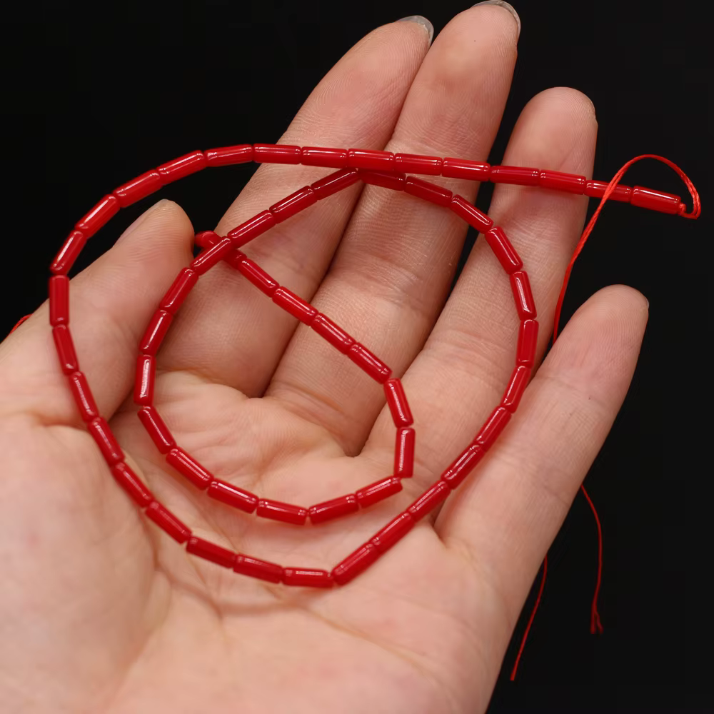Perles Naturelles Rouges pour Colliers et Bracelets