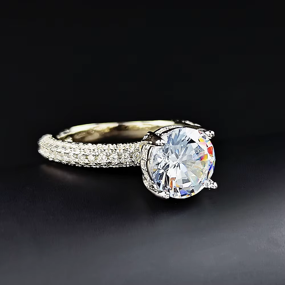 Moonso-Bague de fiançailles en argent Halo pour femme