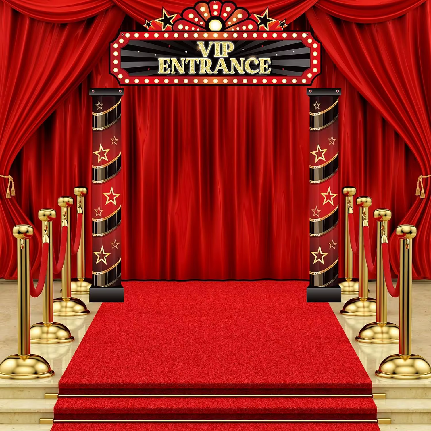 Rideau de porte à thème Soirée Cinéma VIP Tapis Rouge pour la première des Cérémonies des Oscar