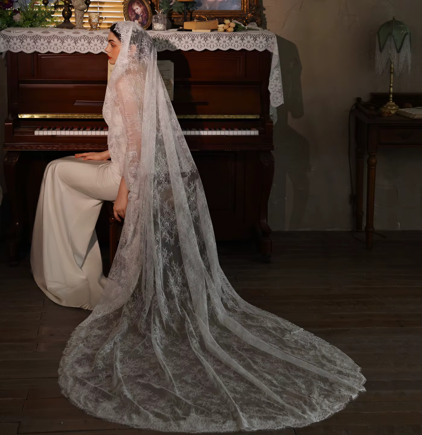 Voile de mariée long et luxueux V528