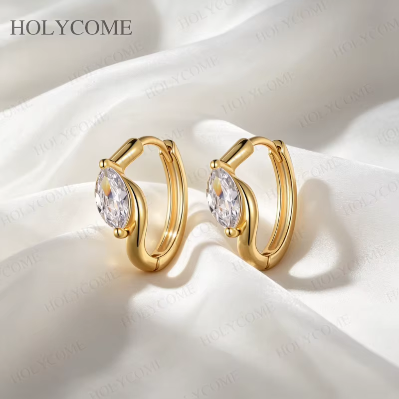 Boucles d'oreilles créoles en moissanite pour femme, en argent sterling S925, bijoux élégants et polyvalents, avec diamants en moissanite