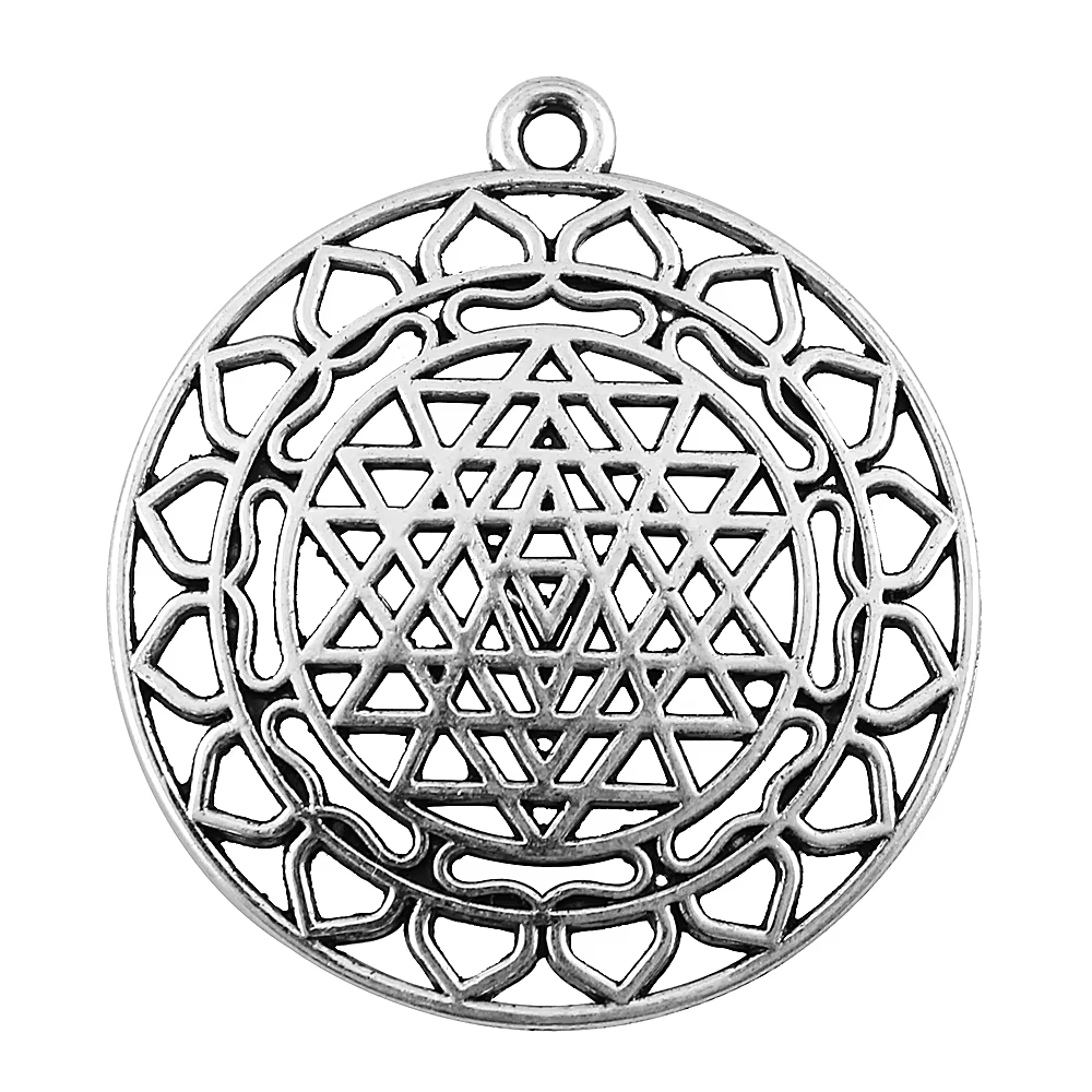 WYSIWYG 4 pièces 44x40mm filigrane Sri Yantra pendentifs pour la fabrication de bijoux