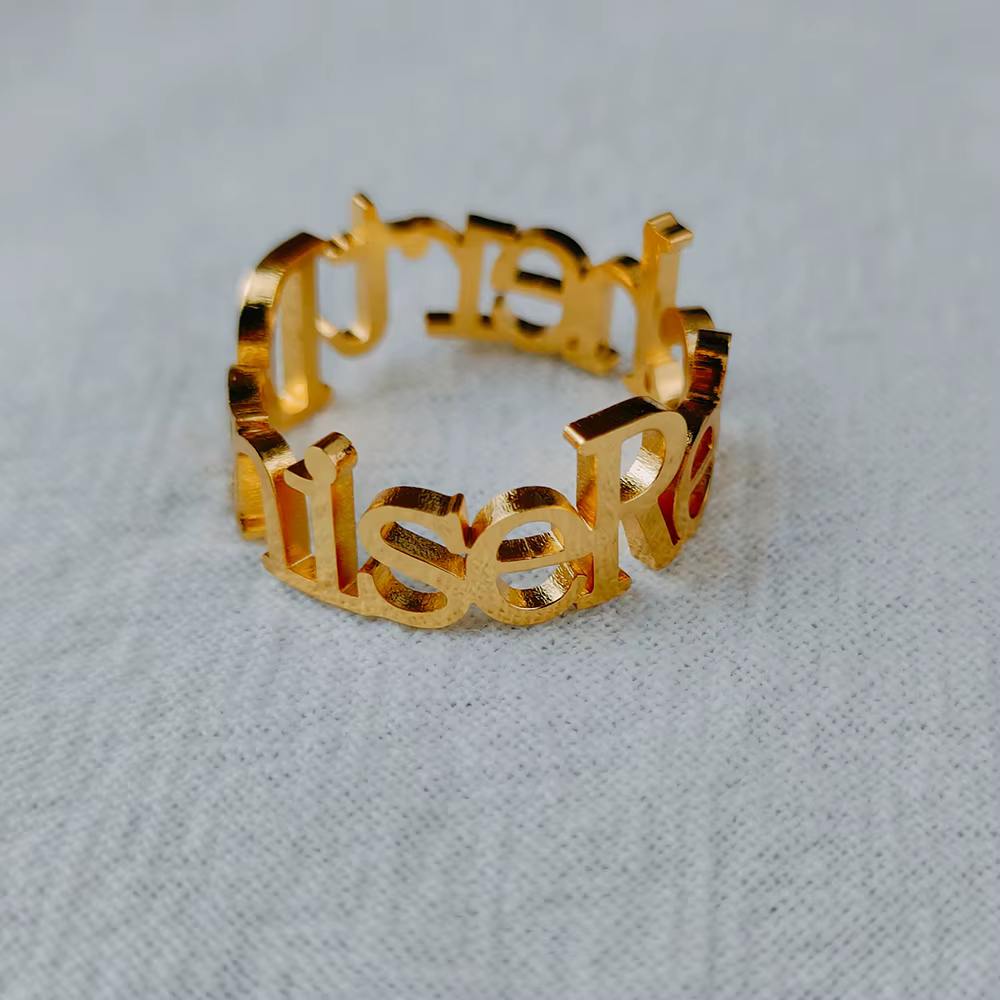 Bague de Couple personnalisée à Double nom