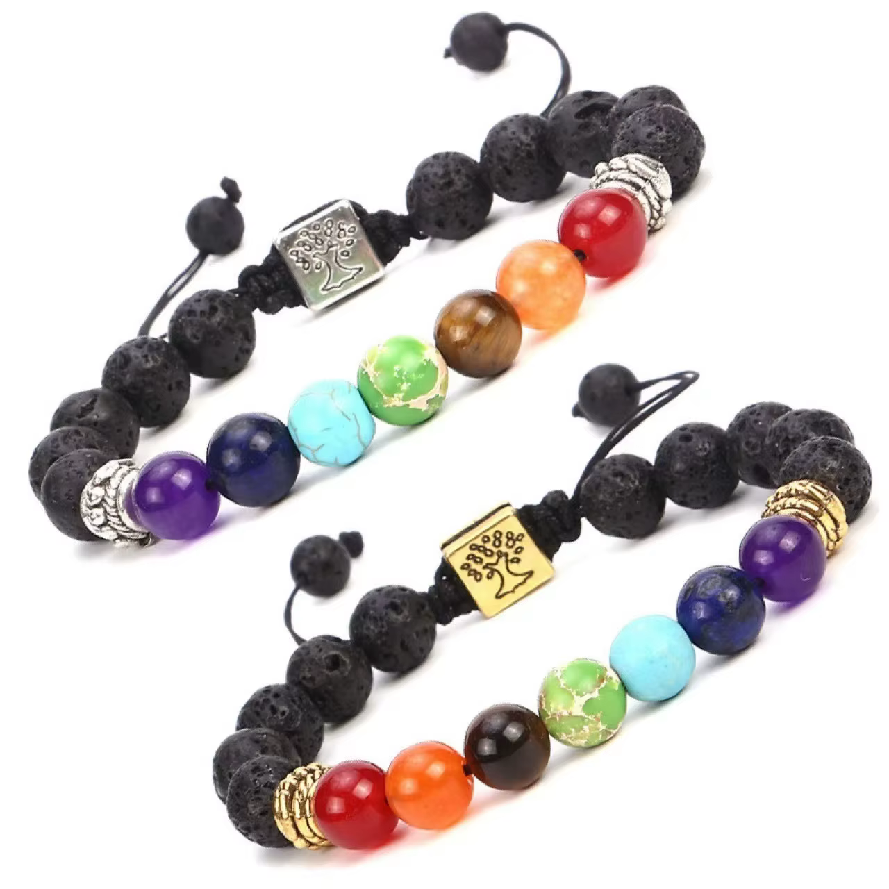 Bracelets porte-bonheur arbre de vie 7 chakras pour hommes