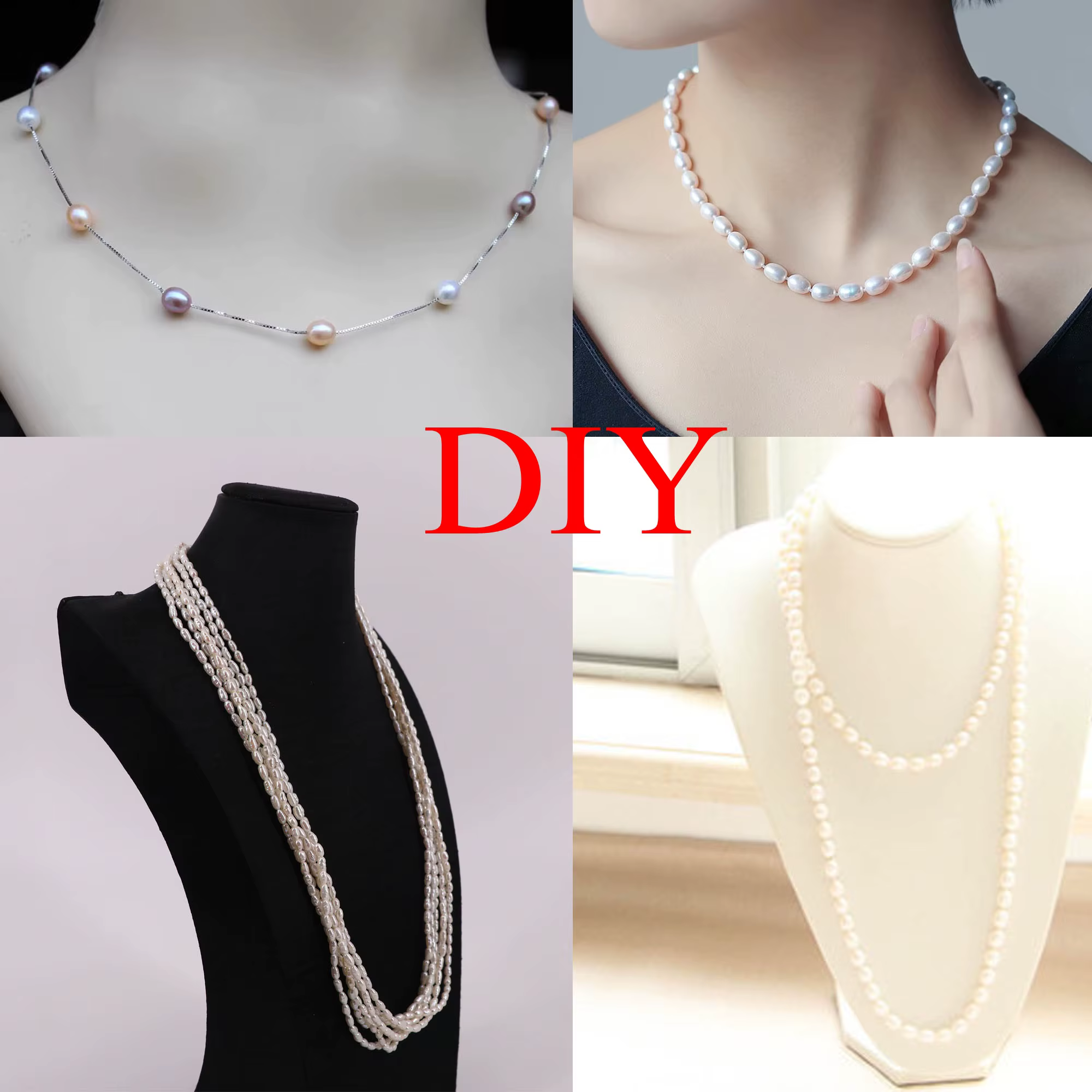 Perle d'eau douce 100% naturelle en forme de riz AAA