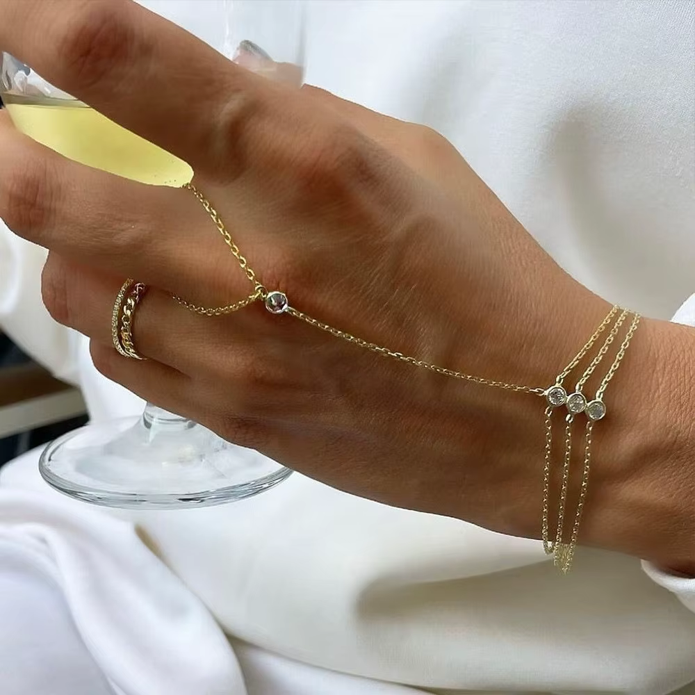 Bracelet multicouche en strass brillant pour femmes