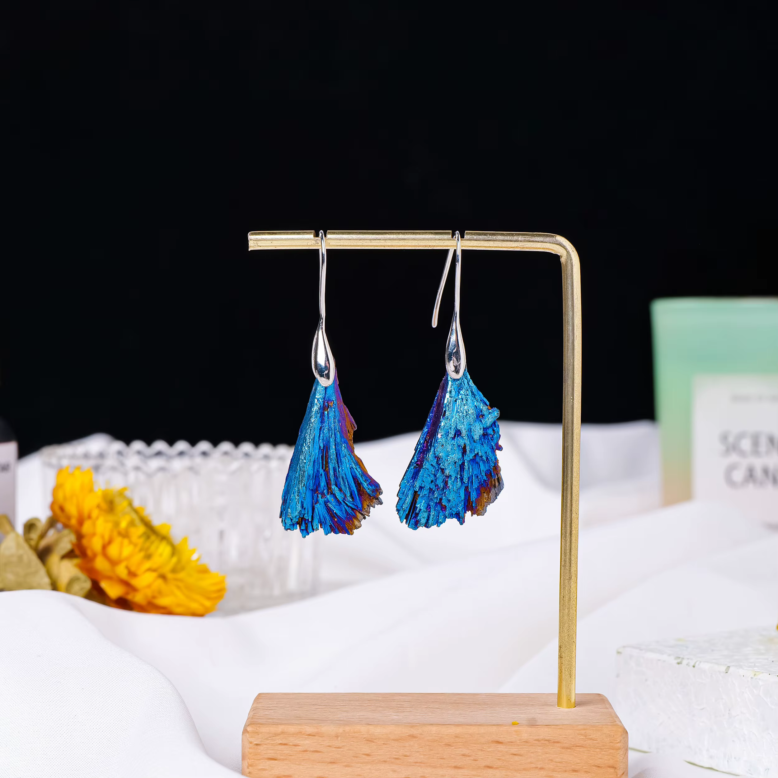 Boucles d'oreilles en cristal naturel Aura
