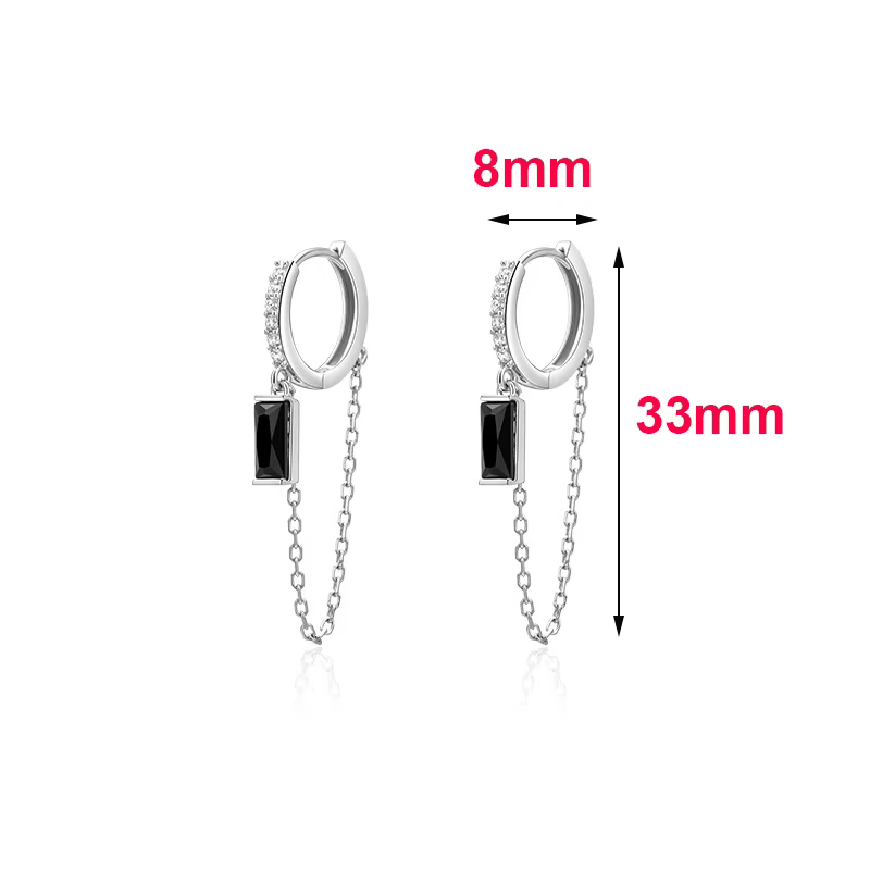 Boucles d'oreilles à pampilles en Zircon couleur argent pour femmes