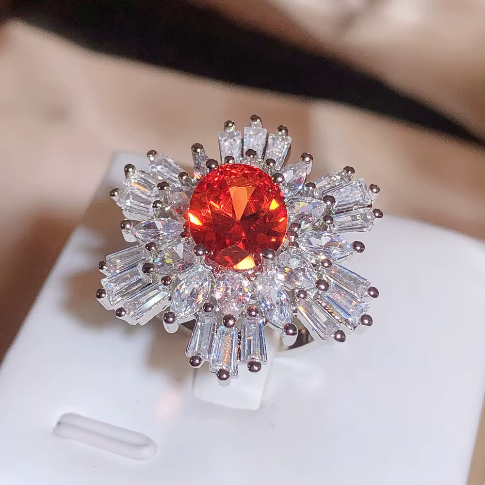 Bague de fiançailles en diamant brillant pour femme