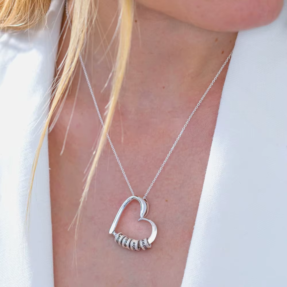 Collier coeur noms personnalisés