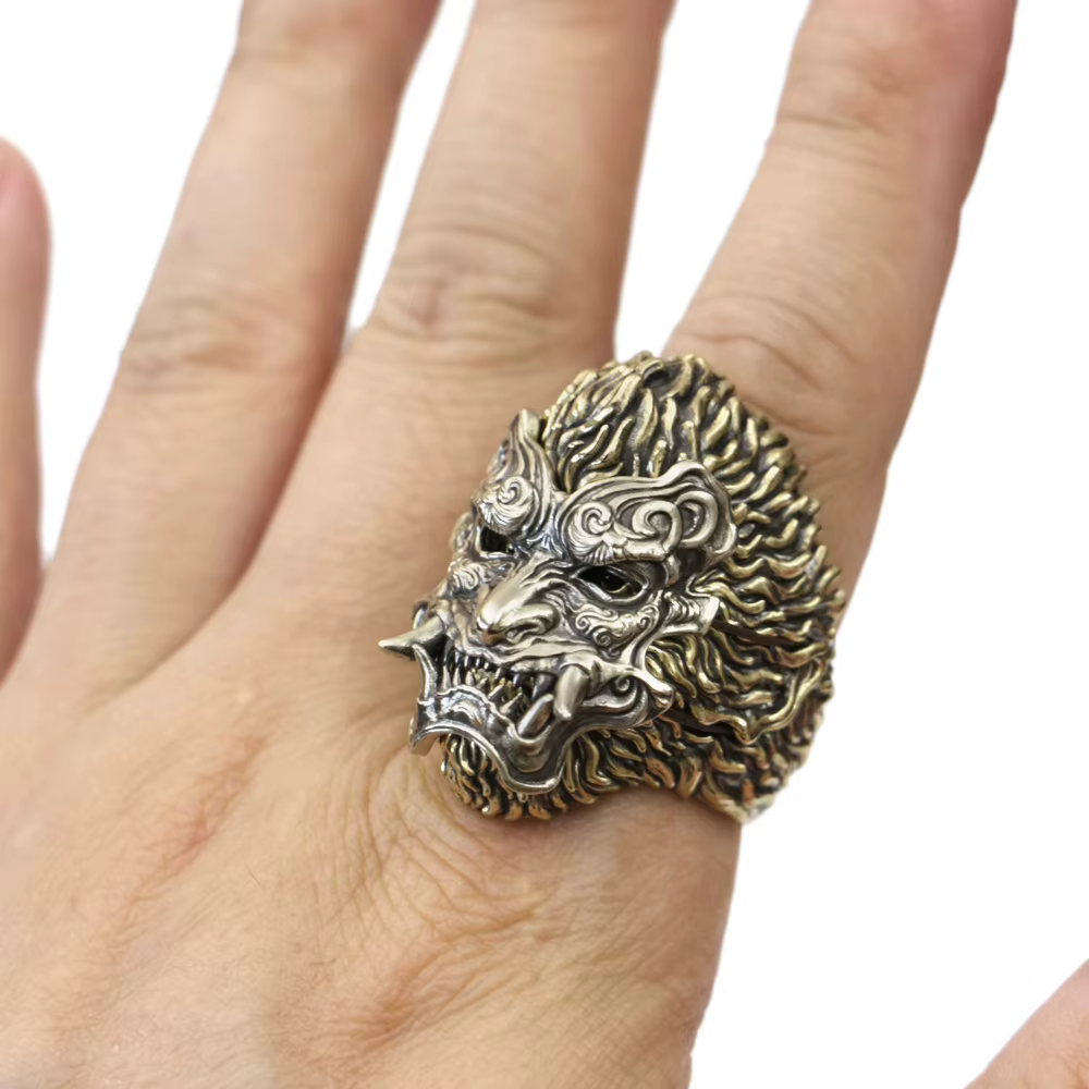 Détails Laiton Mythe noir Wukong Monkey King Biker Ring BR482 Taille américaine 8 ~ 15