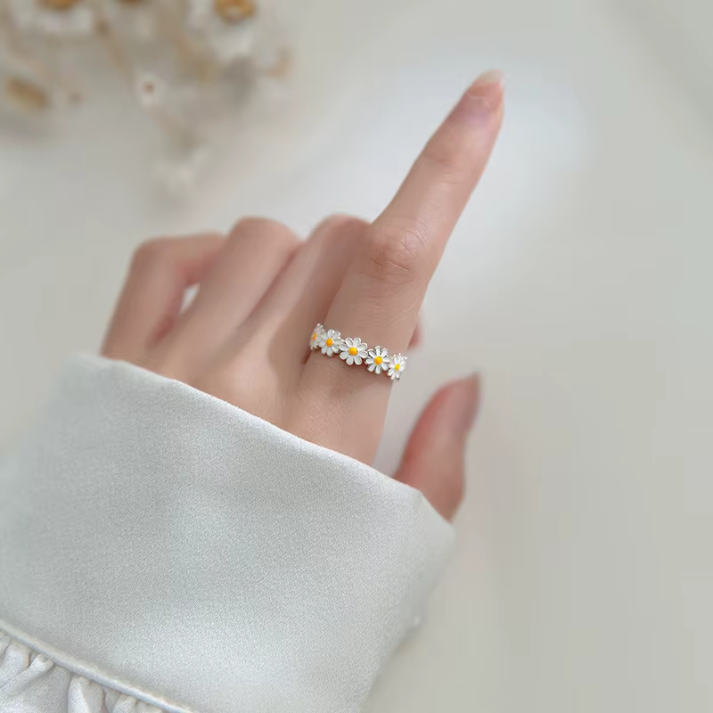Bague marguerite en argent Sterling 925
