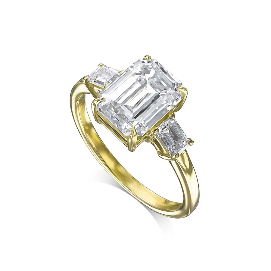 Gland-Bague de fiançailles en or jaune AW 14K