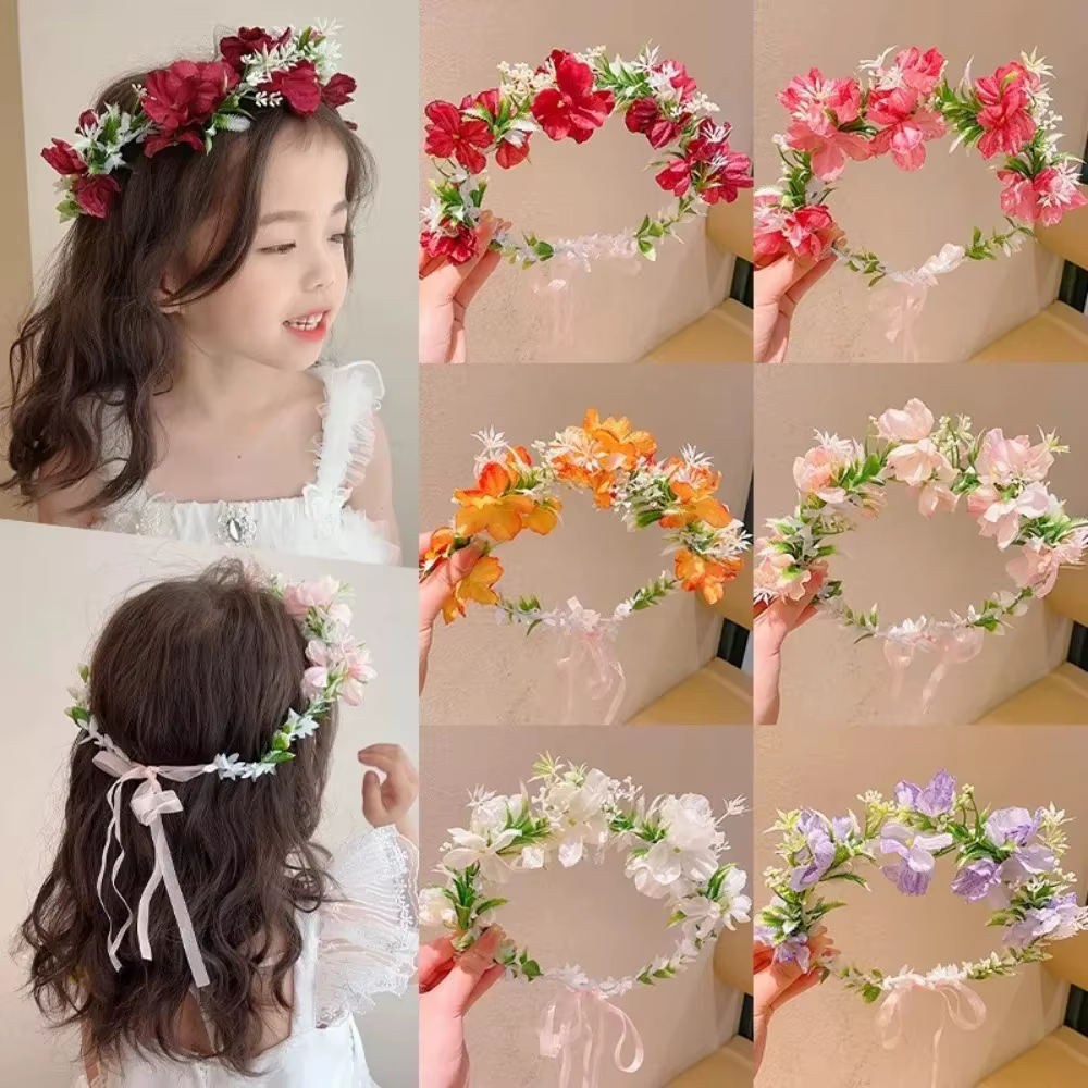 Fille couronnes de fleurs guirlande couronne diadème mariage Baroque bandeau cheveux fleur