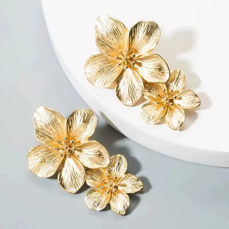 Boucles d'oreilles rétro en alliage pour femmes