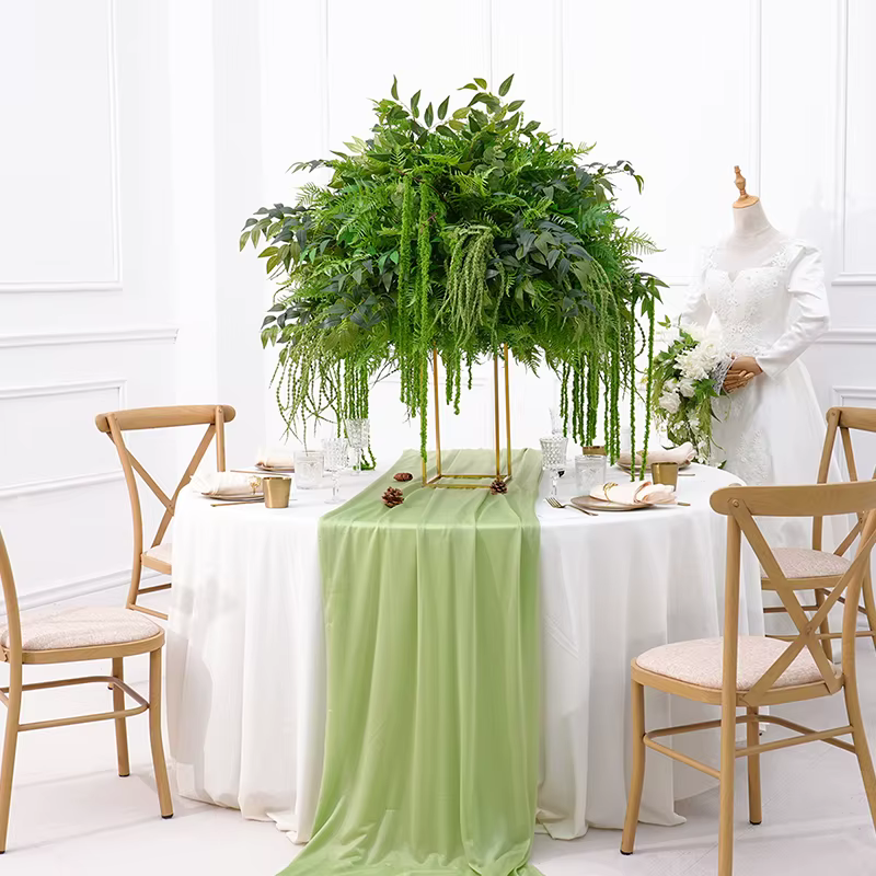 A8868 Mori verdure feuilles plantes suspendues vigne Table de mariage pièce maîtresse fleur boule décor Banquet Arrangement Floral événement accessoire