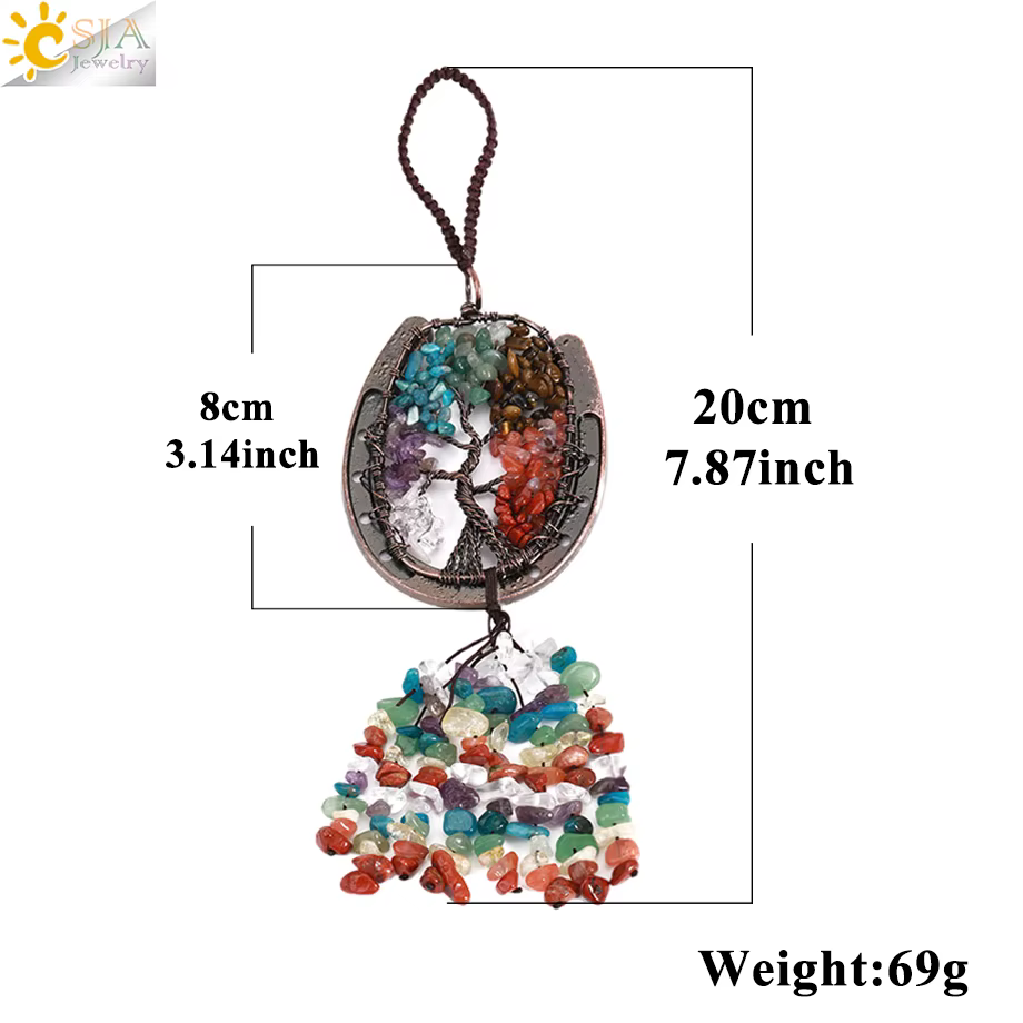 Pendentif arbre de vie Reiki pour rétroviseur de voiture