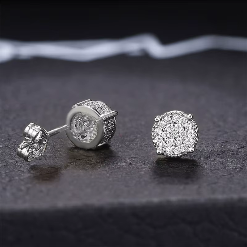 Huitan – boucles d'oreilles fantaisie de forme ronde
