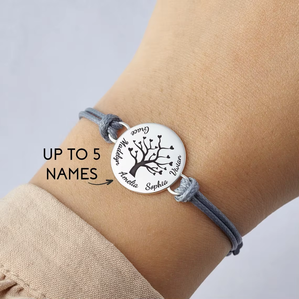 Bracelet personnalisé arbre de vie avec nom personnalisé
