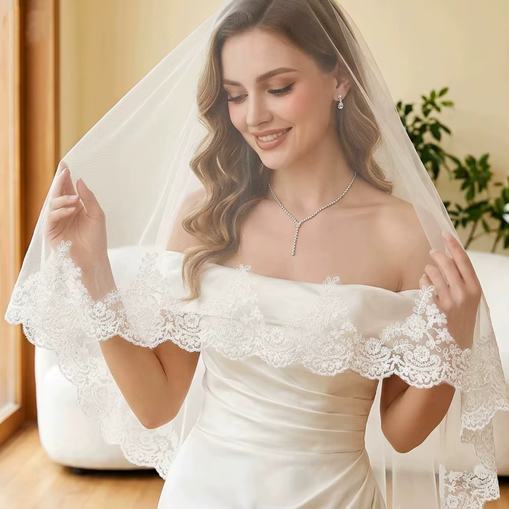 Voile de mariée Mantilla en dentelle intégrale