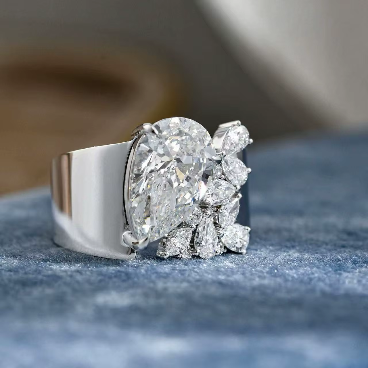 Bague de fiançailles en diamant de laboratoire taille poire 5