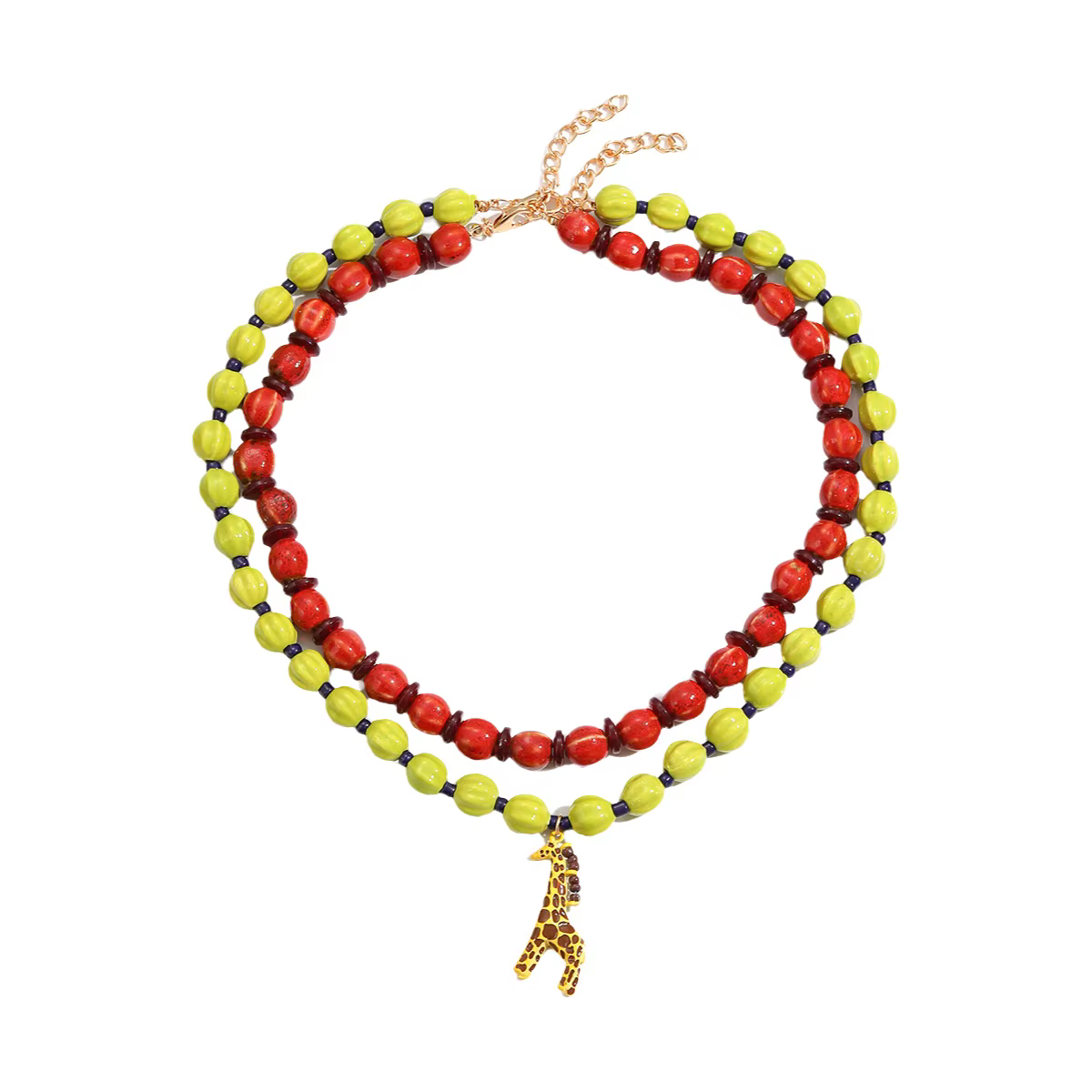 Collier pendentif girafe longue à plusieurs couches tissé à la main pour femme