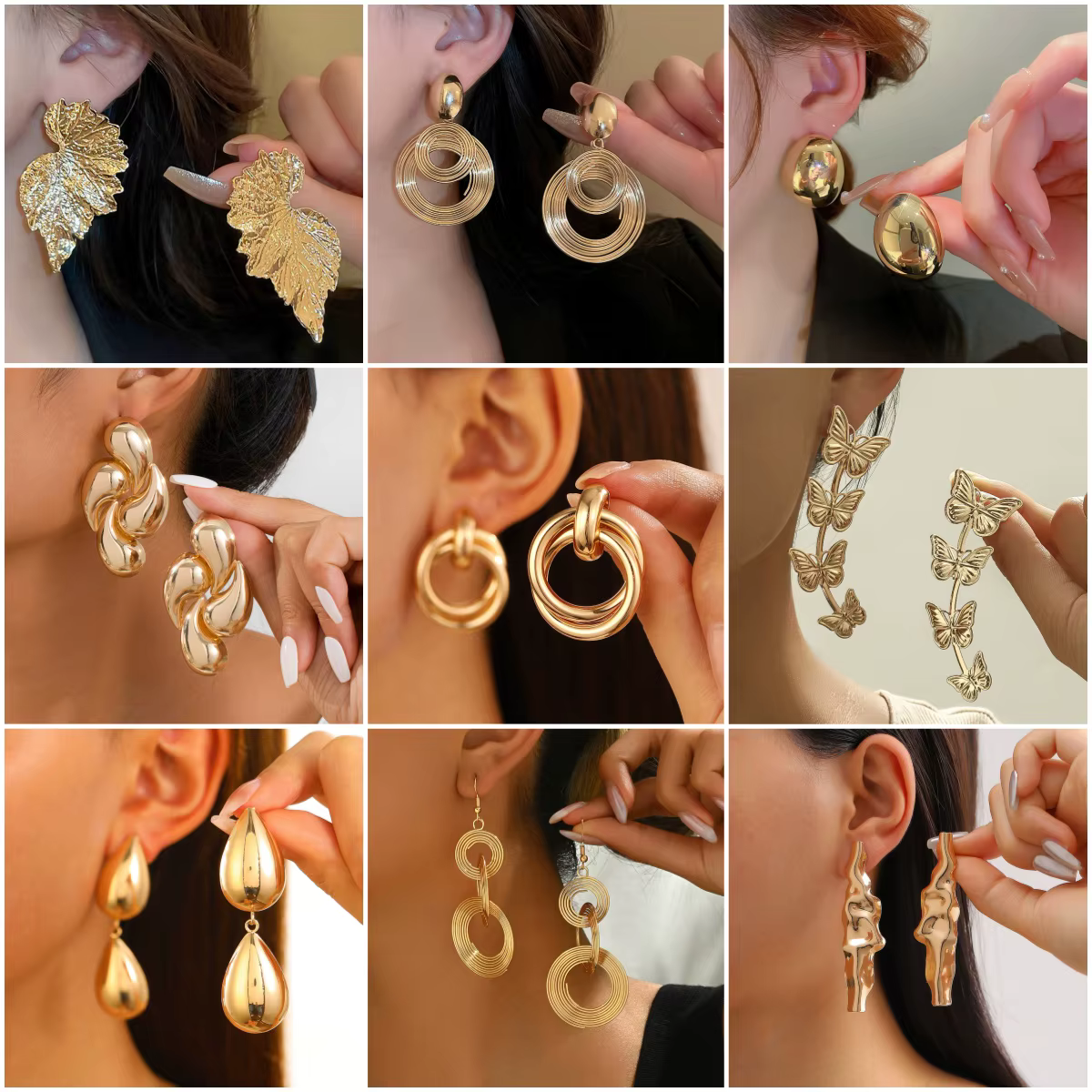 Boucles d'oreilles en métal pour femmes