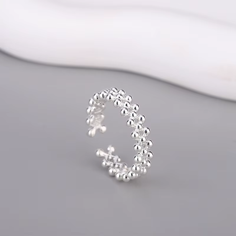 Boule bicouche en argent sterling 925 ​ Anneaux ouverts pour femmes