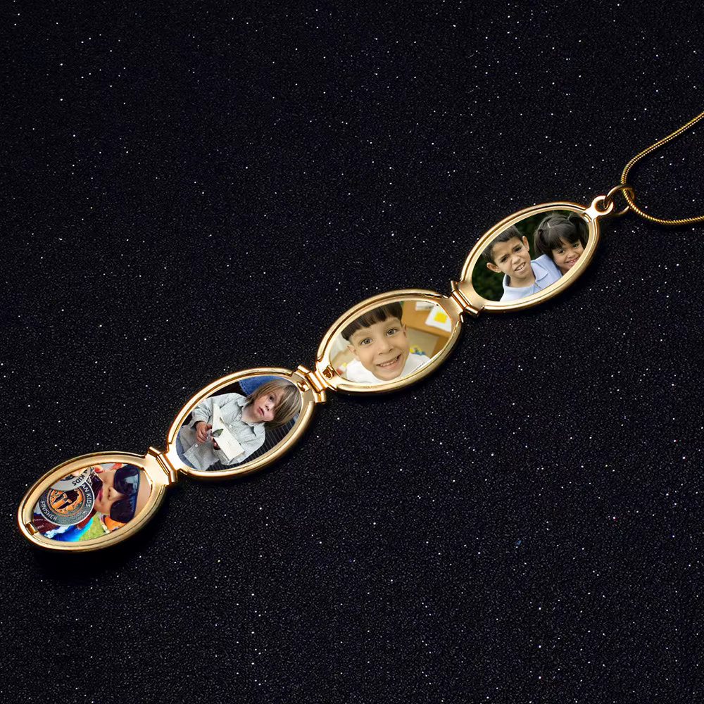 Collier pendentif médaillon mémoire cadre photo pour femme