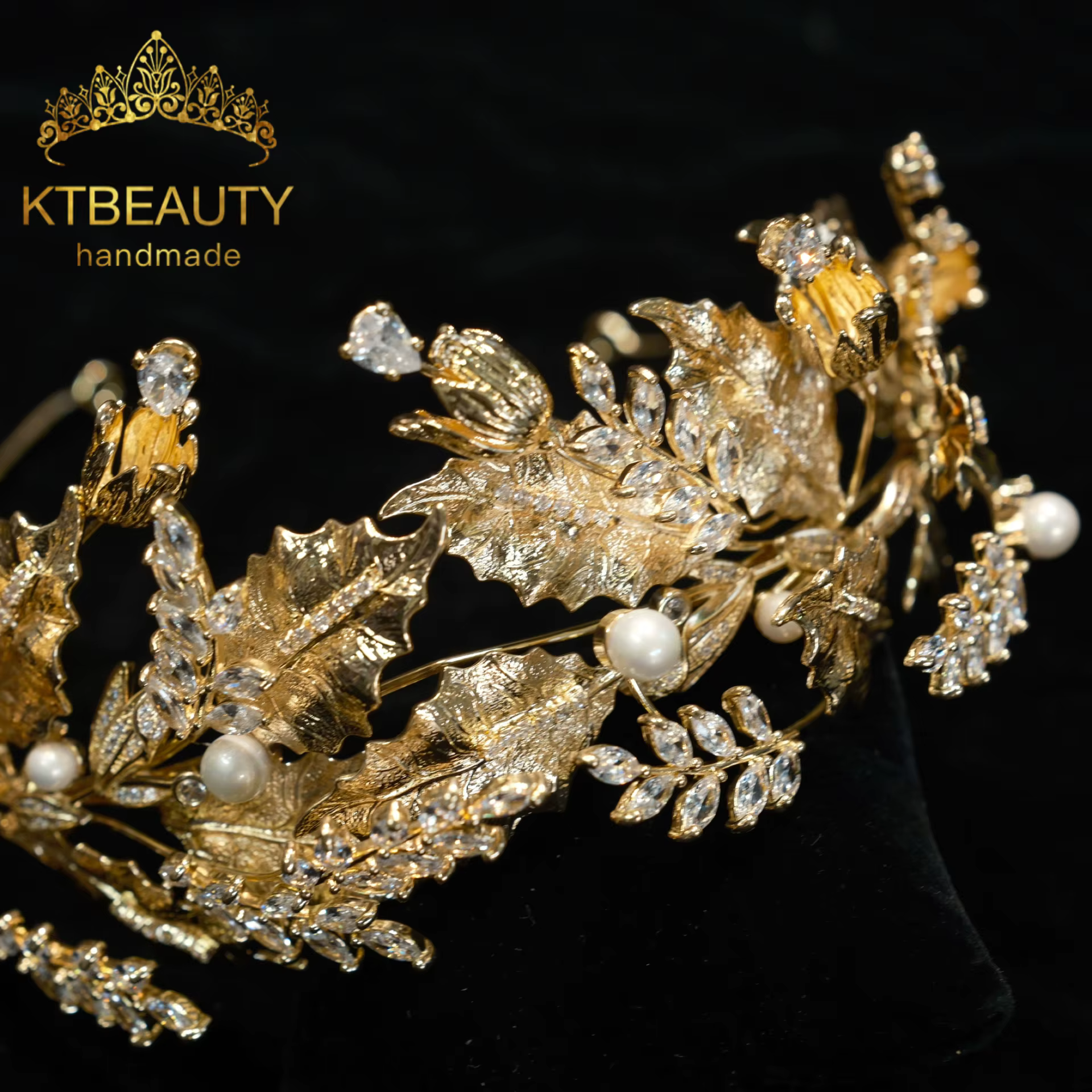 Ktbeauty Coiffe de mariée pour femme avec zircone