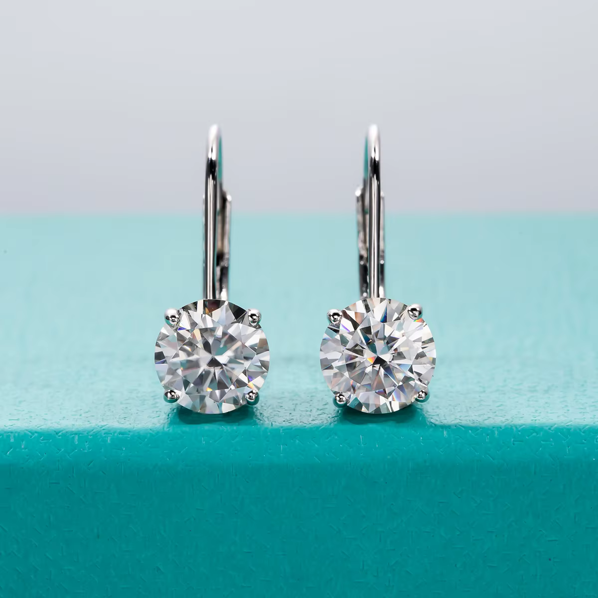 1 Carat D couleur Moissanite diamant boucles d'oreilles pendantes 925 en argent Sterling arc manchette