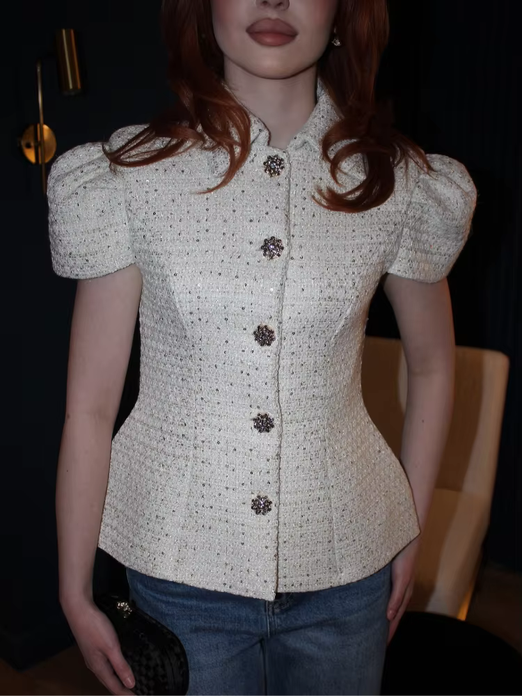 Blazer élégant pour femme à manches courtes