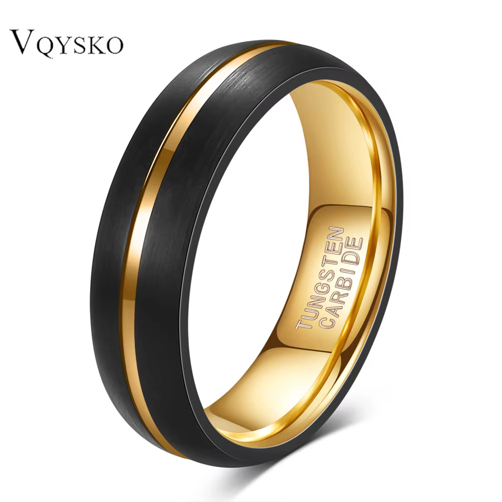 Bague en acier au tungstène pour homme