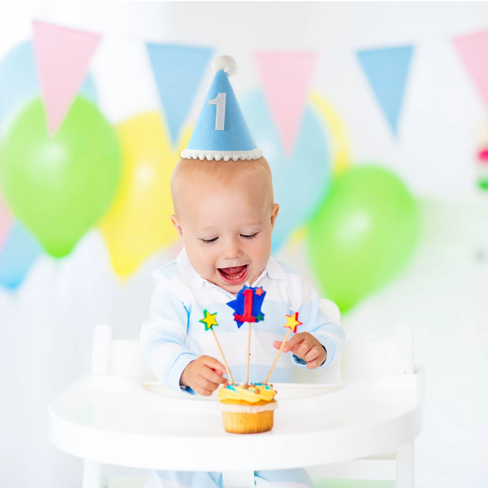 Chapeau d'anniversaire bandeaux premier anniversaire