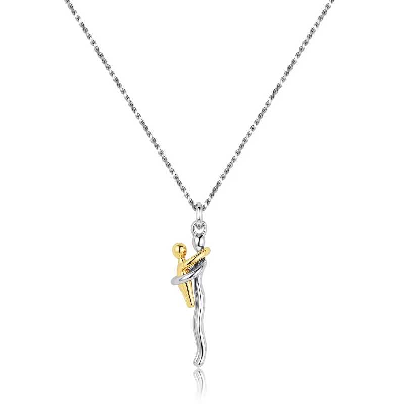 Collier pendentif bicolore « Family Warm » design créatif détachable Mère et Enfant