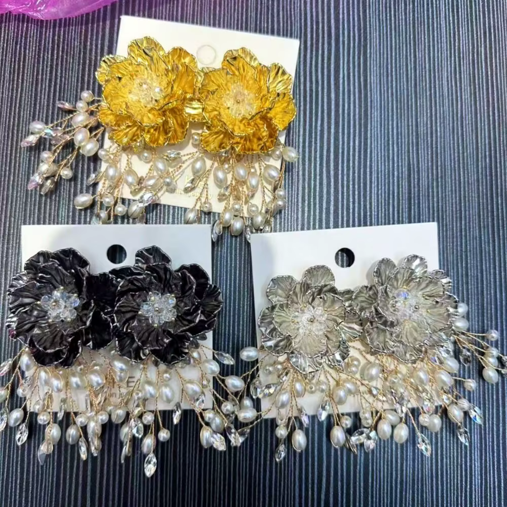 Boucles d'oreilles florales pour mariée