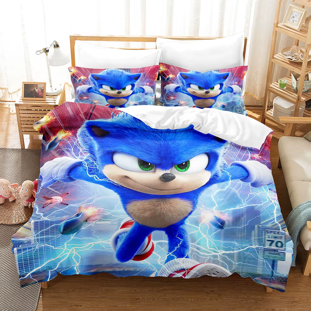 Parure de lit pour garçon Sonic