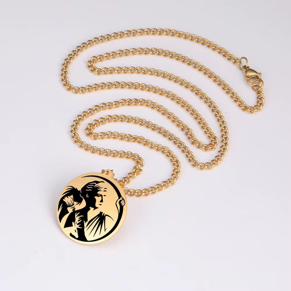 Dawapara Vintage ancien guerrier grec pendentif déesse égyptienne Athena Aphrodite Artemis Apollo symbole amulette en acier inoxydable
