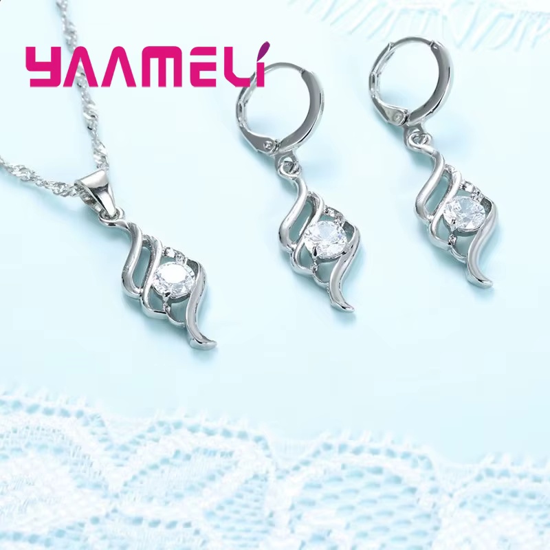 Ensembles de bijoux en argent regardé 925 pour femmes