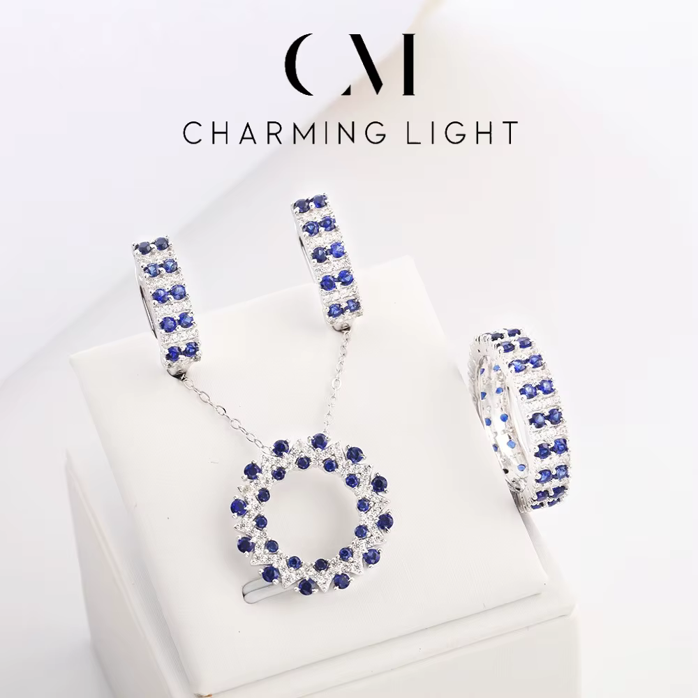 CHARMING – ensemble de bijoux en saphir bleu 2025