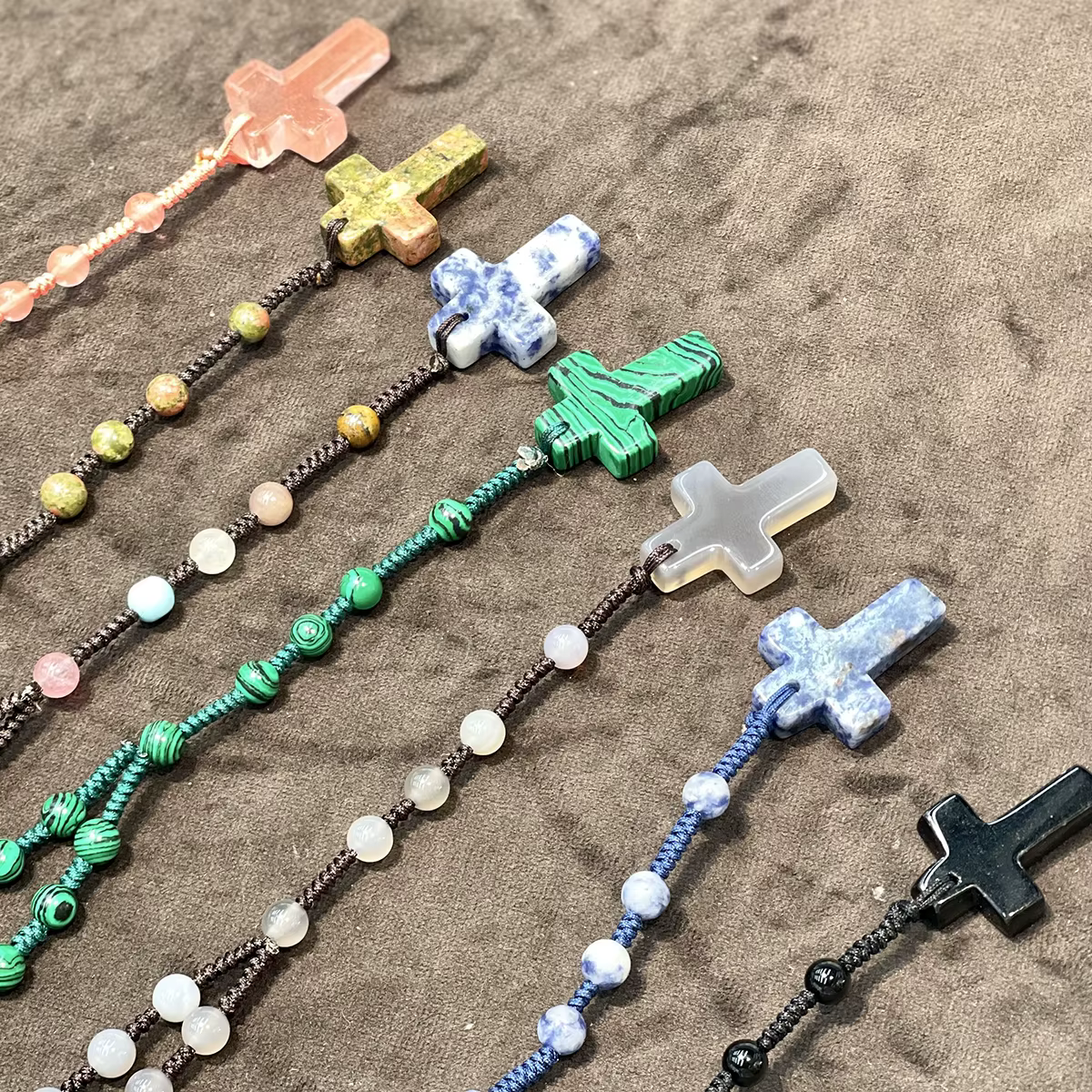 Chaîne de pull en perles rondes naturelles semi-précieuses pour la fabrication de bijoux