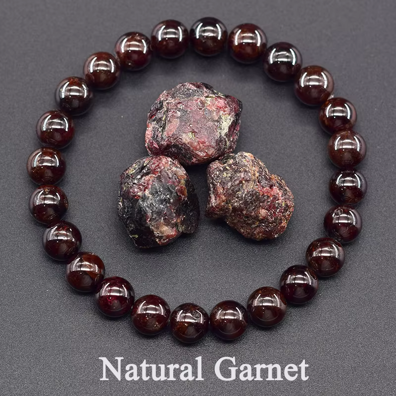 5A pierre de grenat naturelle Femme vin rouge perle Bracelet femmes