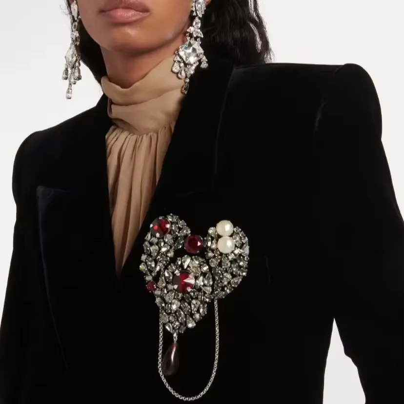 Collier broche de luxe en cristal de qualité supérieure