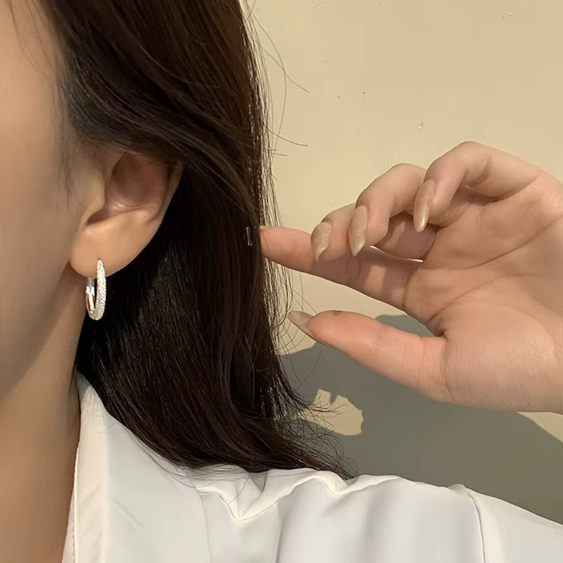 Boucles d'oreilles brillantes Vintage en argent Sterling 925 pour femmes