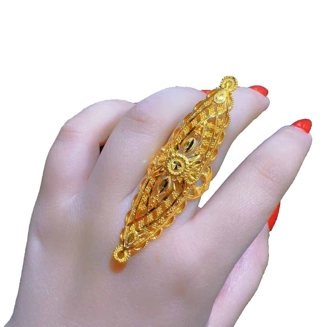 Bague évidée plaquée or 24 carats de Dubaï pour femme