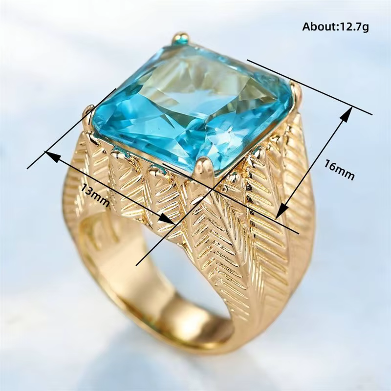 Huitan Hyperbole – bague en zircone cubique bleue pour femmes