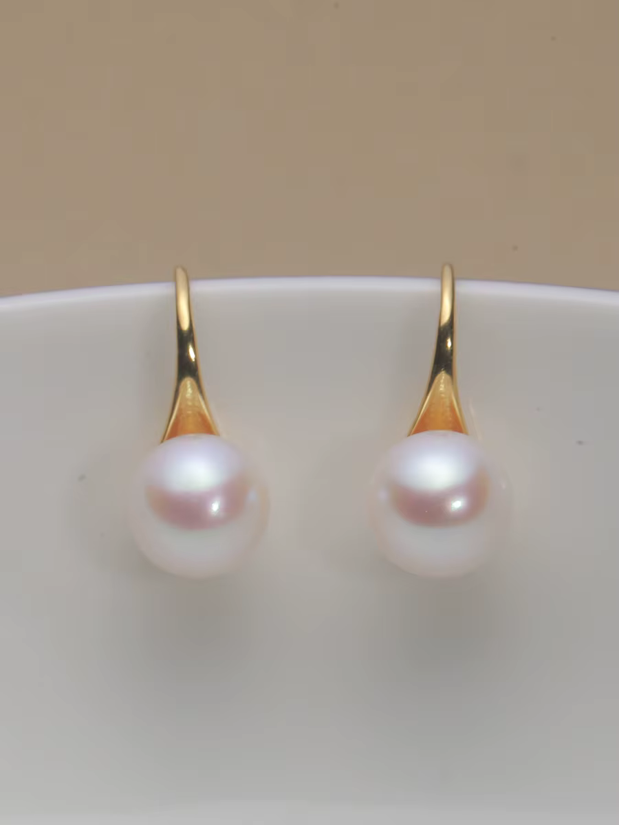 Boucles d'oreilles en argent sterling 925 Mareora avec perle d'eau douce naturelle ronde