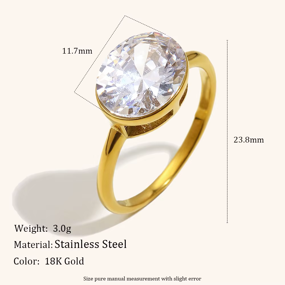 La. Muses – Double anneau ovale en Zircon pour femmes