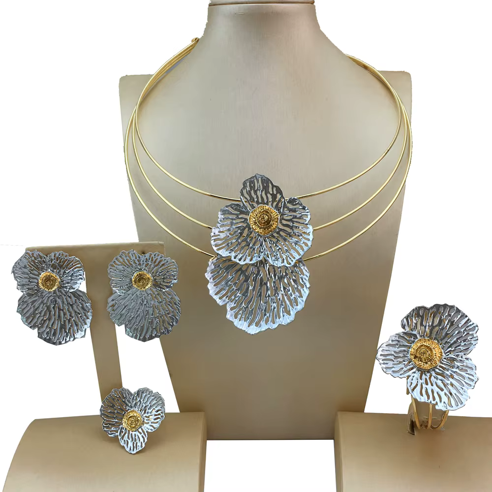 Ensemble de bijoux de mariée africaine de style simple pour femmes
