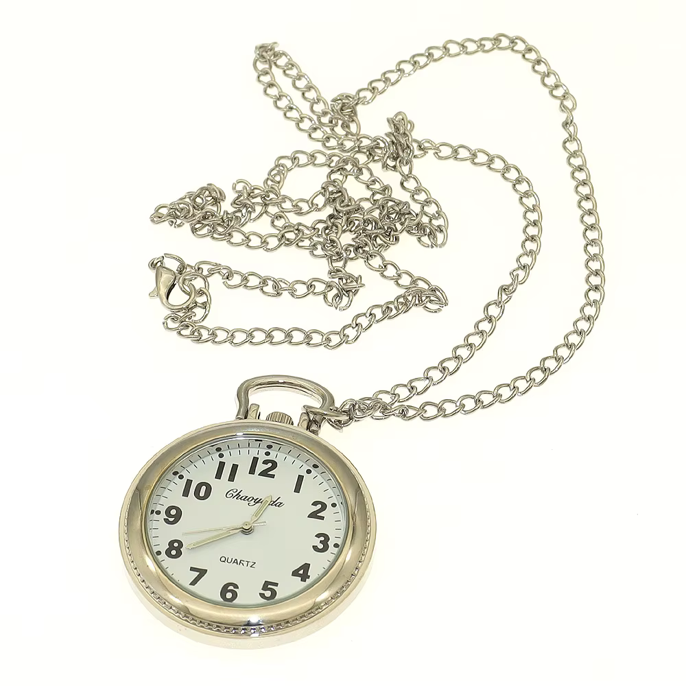 Grand chiffre lumineux Montre de poche à cadran romain avec pendentif collier